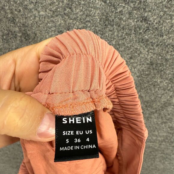 SheIn Skirt Women S Small Pink Maxi Long Button Up High Rise Elastic Waist - Picture 5 of 7